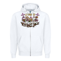White grow in grace Zipper Hoodie - NancyCooperArtShop