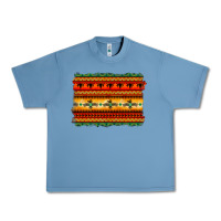 Pebble Blue bullskull thunderbird aztec pattern warm colors Urban Heavy Tee - BarkalooDesign