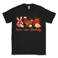 Black peace love strawberry Classic Tee - Artiststas