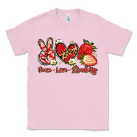 Bubblegum Pink peace love strawberry Classic Tee - Artiststas