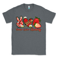 Charcoal Heather peace love strawberry Classic Tee - Artiststas