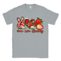 Heather Grey peace love strawberry Classic Tee - Artiststas