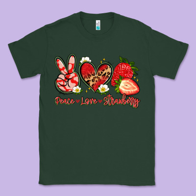 Peace Love Strawberry Classic Tee Designed By Artiststas