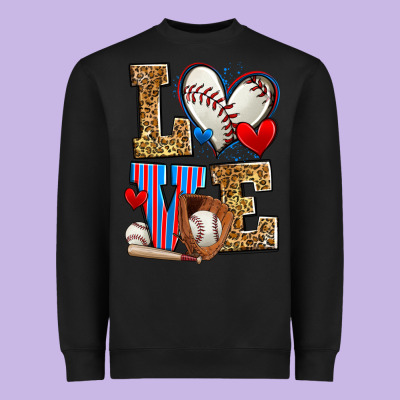 Love Baseball Heavyweight Sweatshirt Designed By Zillion Design Studio