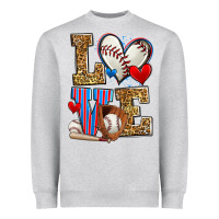 Heather Grey love baseball Heavyweight Sweatshirt - Zillion Design Studio