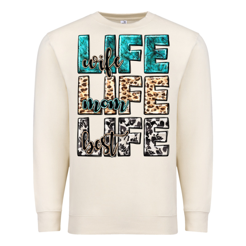 Wife Life Wife Mom Life Best Premium Sweatshirt by NancyCooperArtShop | Teevron