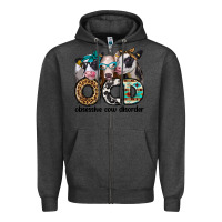 Charcoal Heather ocd obsessive cow disorder Zipper Hoodie - Jasminsmagicworld