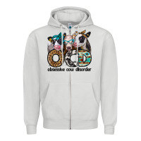 Dove Grey ocd obsessive cow disorder Zipper Hoodie - Jasminsmagicworld