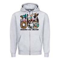 Heather Grey ocd obsessive cow disorder Zipper Hoodie - Jasminsmagicworld