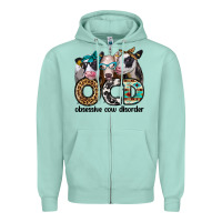 Seafoam ocd obsessive cow disorder Zipper Hoodie - Jasminsmagicworld