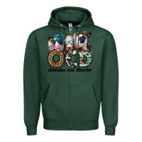 Sports Green ocd obsessive cow disorder Zipper Hoodie - Jasminsmagicworld