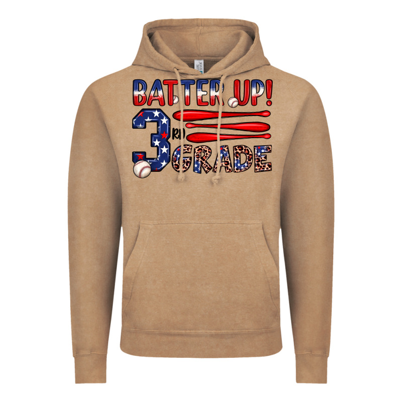 Batter Up 3rd Grade Vintage Hoodie by JahusDesignShop | Teevron
