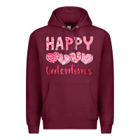 Burgundy happy valentines Premium Hoodie - LillyAllenDesigns