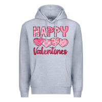 Heather Grey happy valentines Premium Hoodie - LillyAllenDesigns