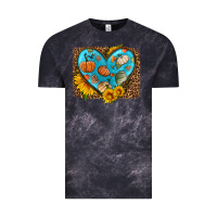 Cloud Black fall pattern heart with leopard background Vintage Tee - HRA Design Shop