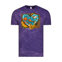 Cloud Purple fall pattern heart with leopard background Vintage Tee - HRA Design Shop