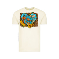 Vintage Arctic fall pattern heart with leopard background Vintage Tee - HRA Design Shop