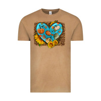 Vintage Camel fall pattern heart with leopard background Vintage Tee - HRA Design Shop