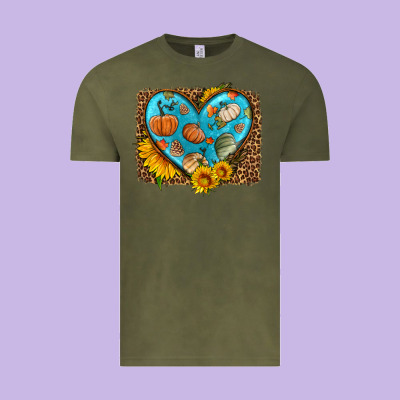 Fall Pattern Heart With Leopard Background Vintage Tee Designed By Hra Design Shop