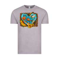 Vintage Zinc fall pattern heart with leopard background Vintage Tee - HRA Design Shop