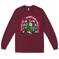 Burgundy san judas rainbow Long Sleeve Tee - JahusDesignShop