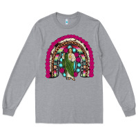 Heather Grey san judas rainbow Long Sleeve Tee - JahusDesignShop