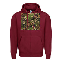 Burgundy camouflage  leopard Zipper Hoodie - BarkalooDesign