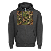 Charcoal Heather camouflage  leopard Zipper Hoodie - BarkalooDesign