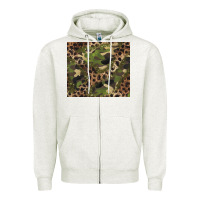 Oatmeal Heather camouflage  leopard Zipper Hoodie - BarkalooDesign