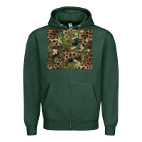 Sports Green camouflage  leopard Zipper Hoodie - BarkalooDesign