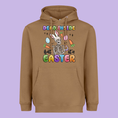 Dead Inside But It's Easter Heavyweight Hoodie Designed By Maliassmallbusiness