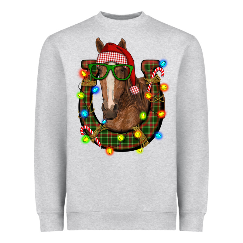 Christmas Horseshoe With Horse Heavyweight Sweatshirt by RanaPortraitStore | Teevron