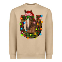 Mushroom christmas horseshoe with horse Heavyweight Sweatshirt - RanaPortraitStore