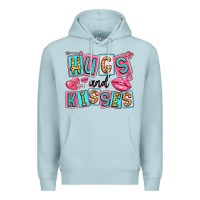 Blue Mist hugs and kisses Premium Hoodie - LillyAllenDesigns