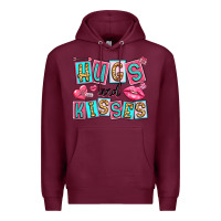 Burgundy hugs and kisses Premium Hoodie - LillyAllenDesigns
