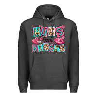 Charcoal Heather hugs and kisses Premium Hoodie - LillyAllenDesigns