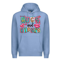 Colony Blue hugs and kisses Premium Hoodie - LillyAllenDesigns