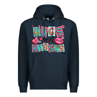 Navy hugs and kisses Premium Hoodie - LillyAllenDesigns