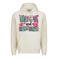 Oatmeal Heather hugs and kisses Premium Hoodie - LillyAllenDesigns