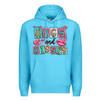 Ocean Blue hugs and kisses Premium Hoodie - LillyAllenDesigns