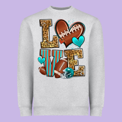Love American Football Heavyweight Sweatshirt Designed By Zillion Design Studio