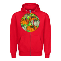 Red Fall Rounded Zipper Hoodie - LillyAllenDesigns