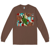 Chestnut san judas leopard cowhide background Long Sleeve Tee - JahusDesignShop