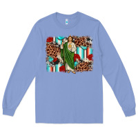 Colony Blue san judas leopard cowhide background Long Sleeve Tee - JahusDesignShop