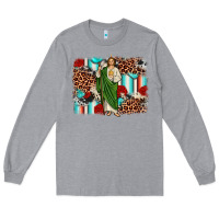 Heather Grey san judas leopard cowhide background Long Sleeve Tee - JahusDesignShop
