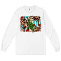 White san judas leopard cowhide background Long Sleeve Tee - JahusDesignShop