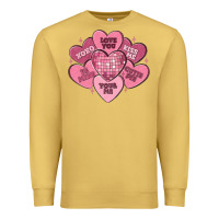 Antique Gold valentines conversation hearts Premium Sweatshirt - MaliasSmallBusiness