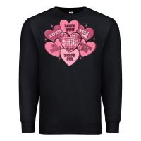 Black valentines conversation hearts Premium Sweatshirt - MaliasSmallBusiness