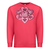 Cardinal valentines conversation hearts Premium Sweatshirt - MaliasSmallBusiness