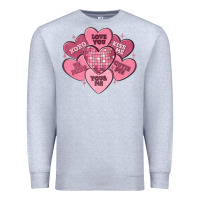 Heather Grey valentines conversation hearts Premium Sweatshirt - MaliasSmallBusiness
